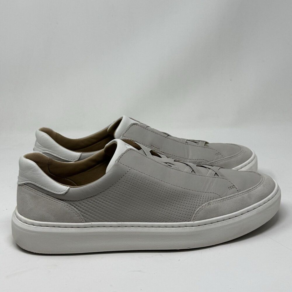 Johnston & Murphy Anders Sneakers Shoes Mens 13 M Beige Leather Suede Slip On